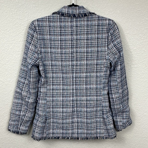 New Laundry by Shelli Segal Tweed Blazer with Fringe Detail Jacket Sz XS - Picture 7 of 16